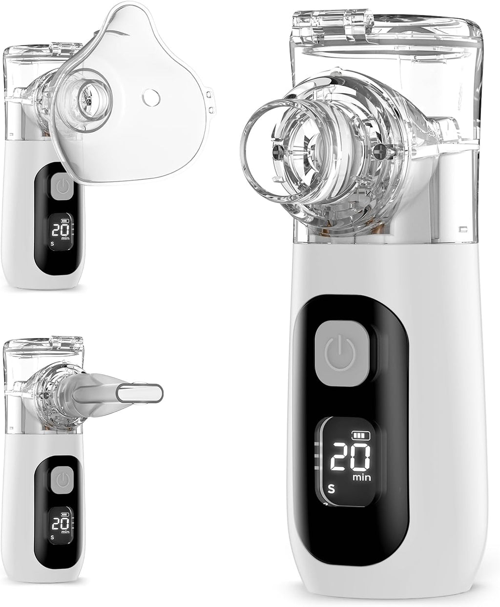 CharJenPro Leises Inhalationsgerät für Kinder & Erwachsene,Tragbarer Inhalator & Inhaliergerät mit Feiner Vernebelung,Leicht & Kompakt,Einfache Reinigung,Zubehör für die Ganze Familie,Für Zuhause & Reise