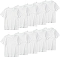 AUTOPDR 10 Pack Unisex Adult Sublimation Blank White Polyester T-Shirt, Crew Neck Short Sleeve Heat Press Blank Tee for Custom DIY