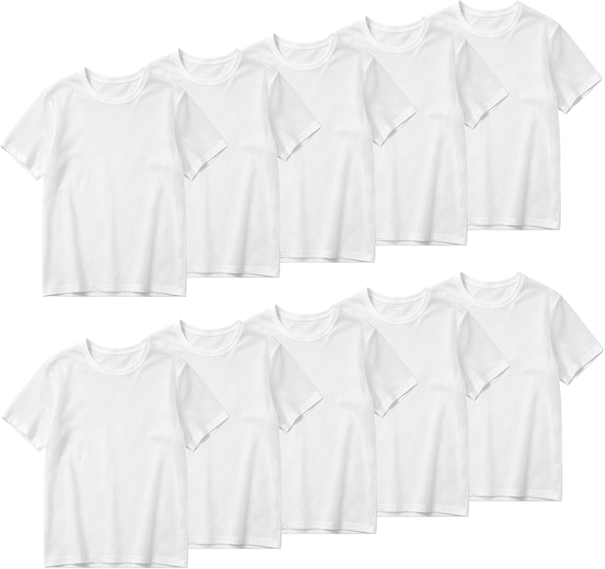 AUTOPDR 10 Pack Unisex Adult Sublimation Blank White Polyester T-Shirt, Crew Neck Short Sleeve Heat Press Blank Tee for Custom DIY