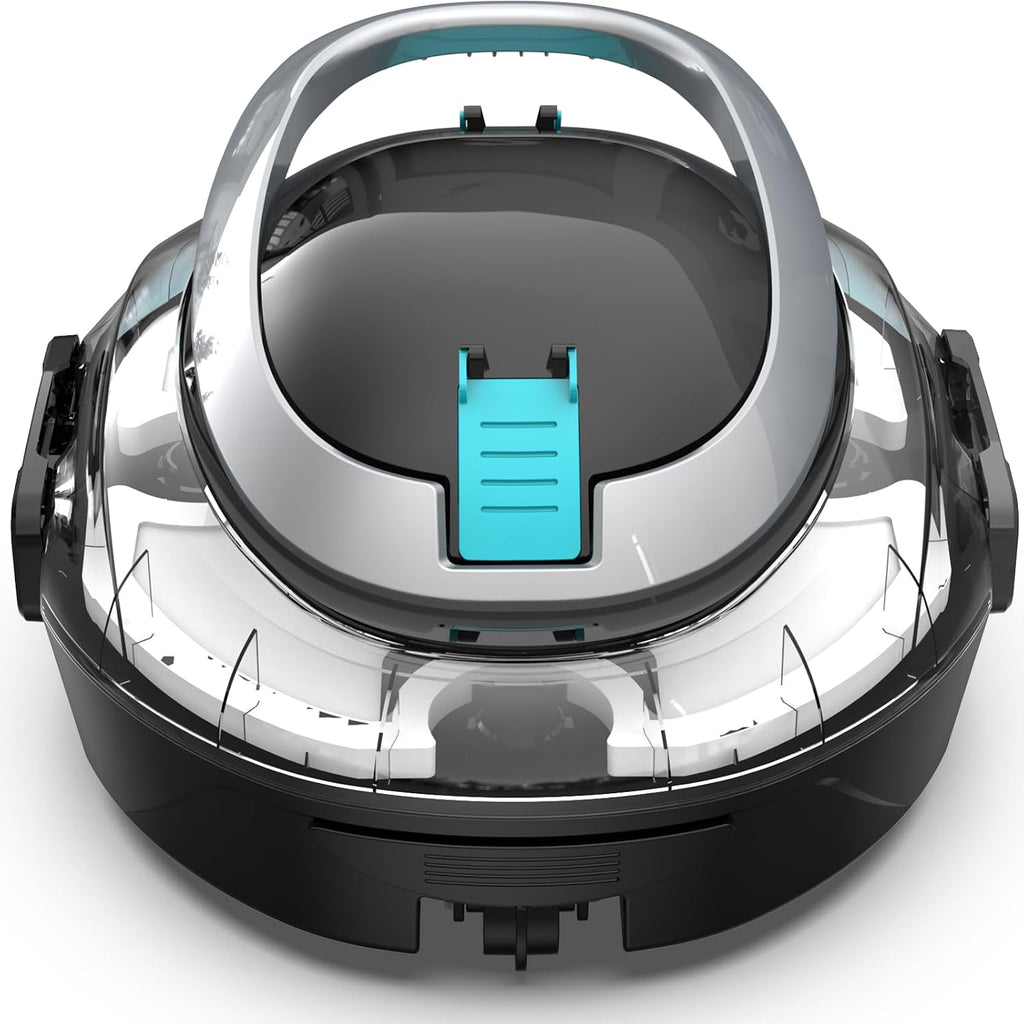 CharJenPro S2 Limpiafondos Piscina, Robot Inalámbrico, Doble Filtración y Doble Motor, 90min Autonomía, 2,5H Carga Rápida,Autoestacionamiento, para Piscinas de Fondo Plano hasta 80m²,Scuro
