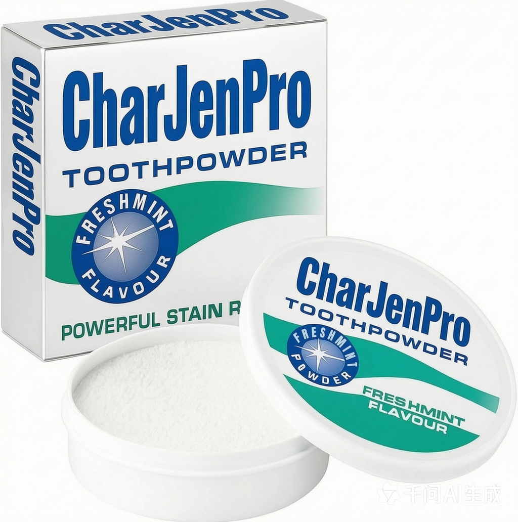 CharJenPro Freshmint Toothpowder, Tooth Whitening Powder, Powerful Stain Remover, For Tobacco, Tea, Coffee & Wine Stains, Unique Polishing Action, 1 x 50g