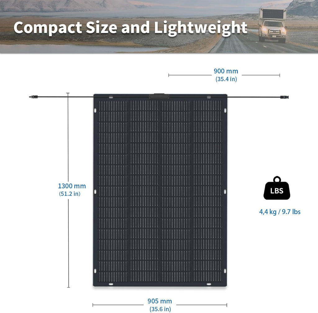 CharJenPro 420 W (2 Pack 210 Watt) Flexible Solar Panel Monocrystalline Solar Panel Photovoltaic Module Solar Module for Caravans, Boats, Roofs