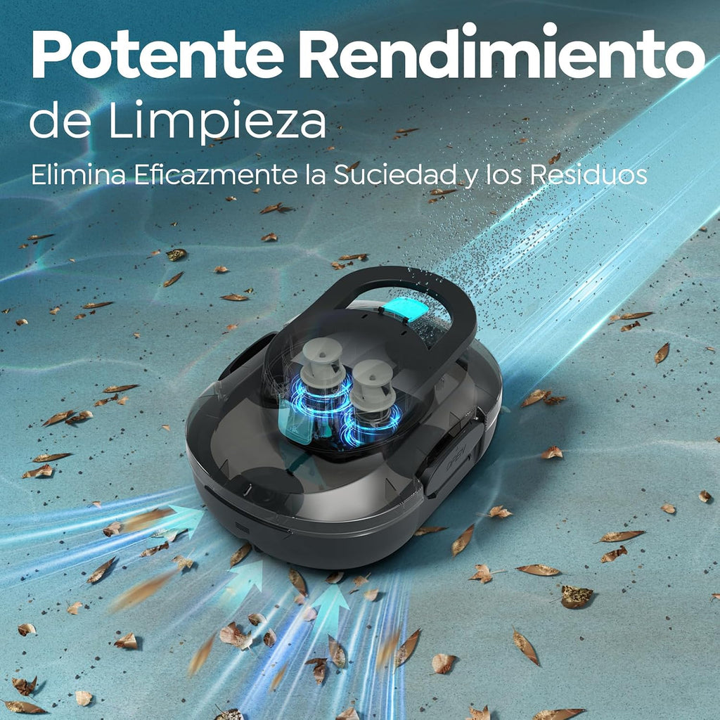 CharJenPro (2026 Upgrade) Robot Limpiafondos Piscina, 120 Min de Limpieza, Doble Motor Robot de Piscina, con Filtración de 180μm, Estacionamiento Auto, para Piscinas Elevadas 100 m², Negro