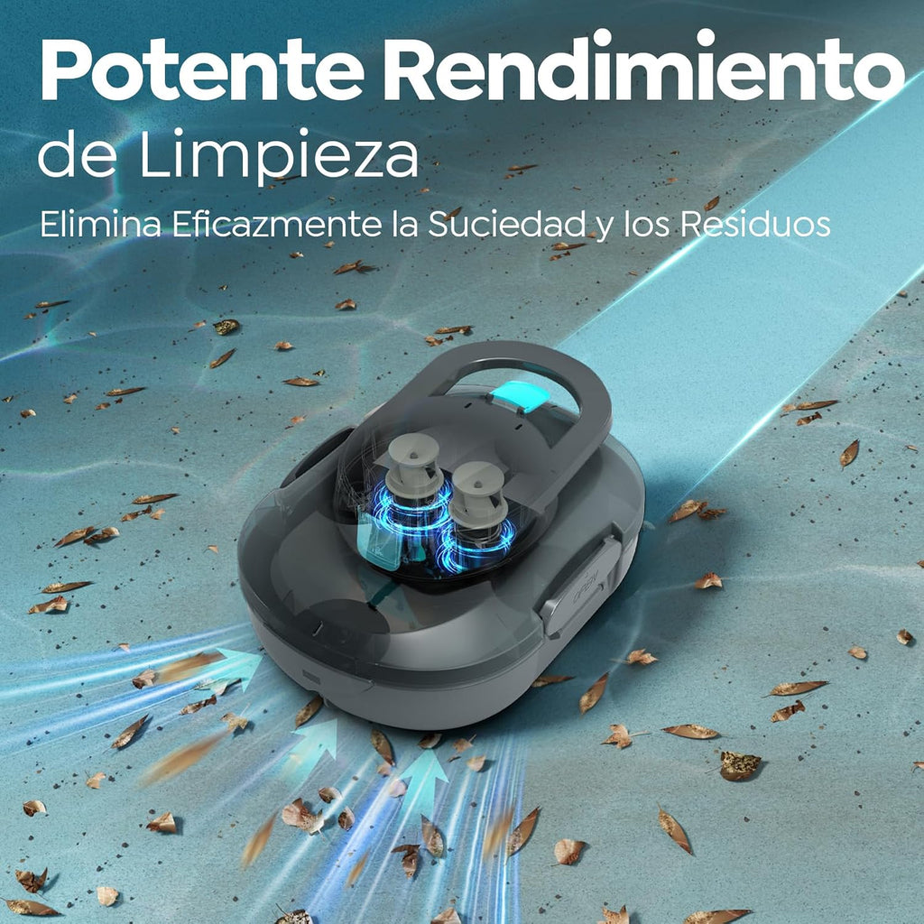 CharJenPro  (2026 Upgrade) Robot Limpiafondos Piscina, 120 Min de Limpieza, Doble Motor Robot de Piscina, con Filtración de 180μm, Estacionamiento Auto, para Piscinas Elevadas 100 m², Gris