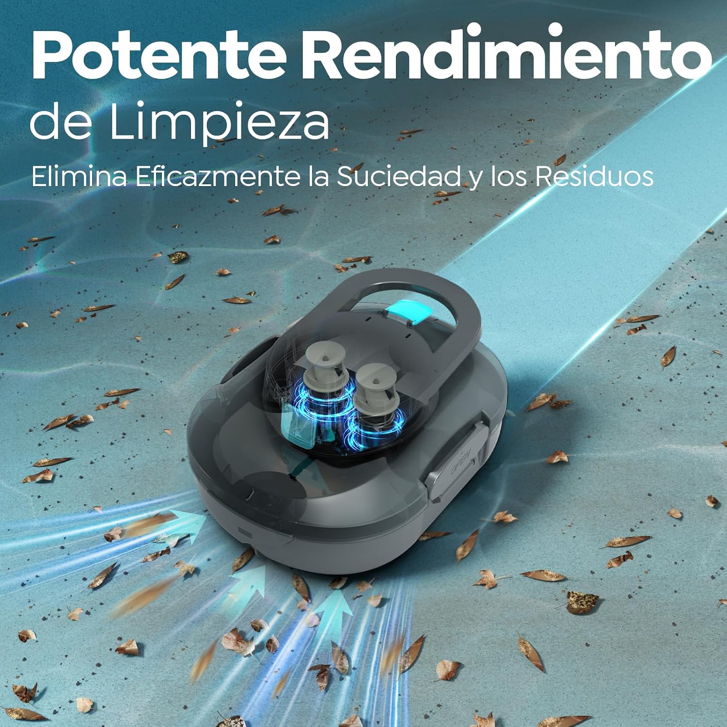 CharJenPro  (2026 Upgrade) Robot Limpiafondos Piscina, 120 Min de Limpieza, Doble Motor Robot de Piscina, con Filtración de 180μm, Estacionamiento Auto, para Piscinas Elevadas 100 m², Gris