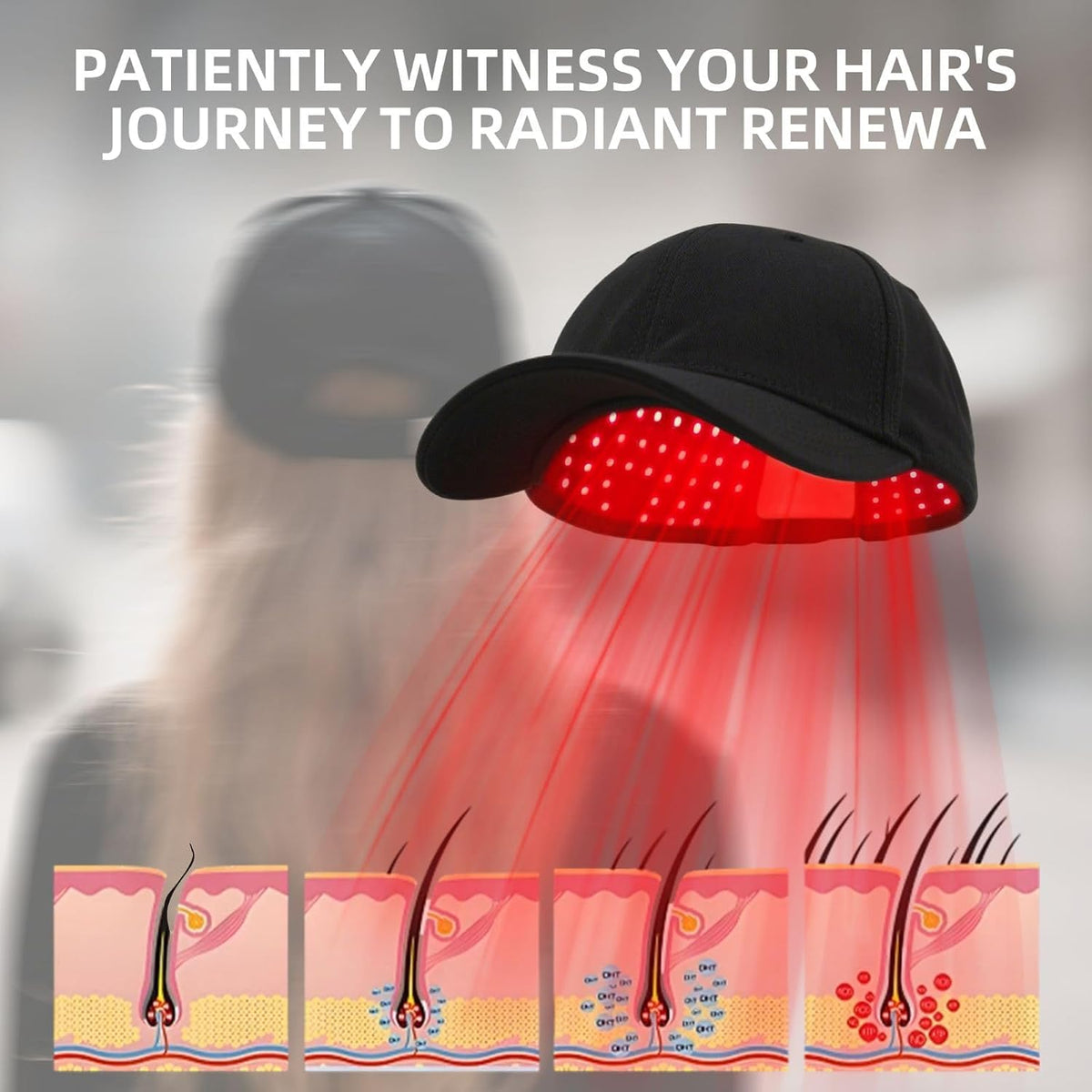 AUTOPDR  Red Light Therapy for Hair, Laser Cap, Red Light Therapy Hat | Cordless Hair Care for Home & Travel, for Hair Loss, for Hair Growth, , Hair Loss Treatments