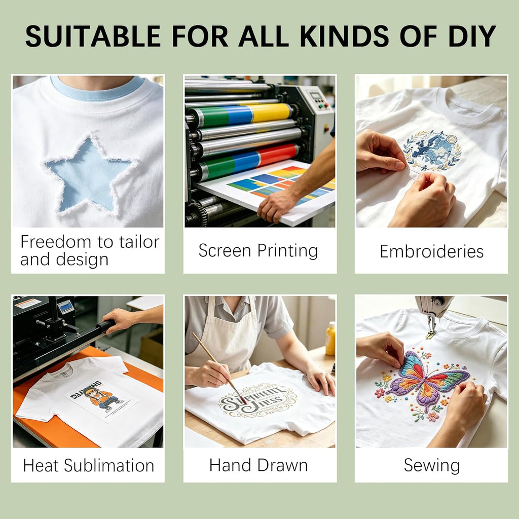 AUTOPDR 10 Pack Unisex Adult Sublimation Blank White Polyester T-Shirt, Crew Neck Short Sleeve Heat Press Blank Tee for Custom DIY