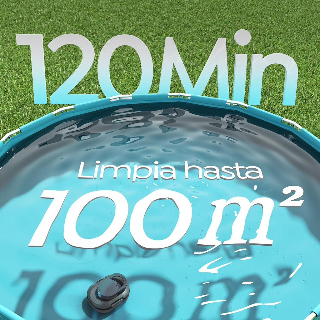 CharJenPro  (2026 Upgrade) Robot Limpiafondos Piscina, 120 Min de Limpieza, Doble Motor Robot de Piscina, con Filtración de 180μm, Estacionamiento Auto, para Piscinas Elevadas 100 m², Gris