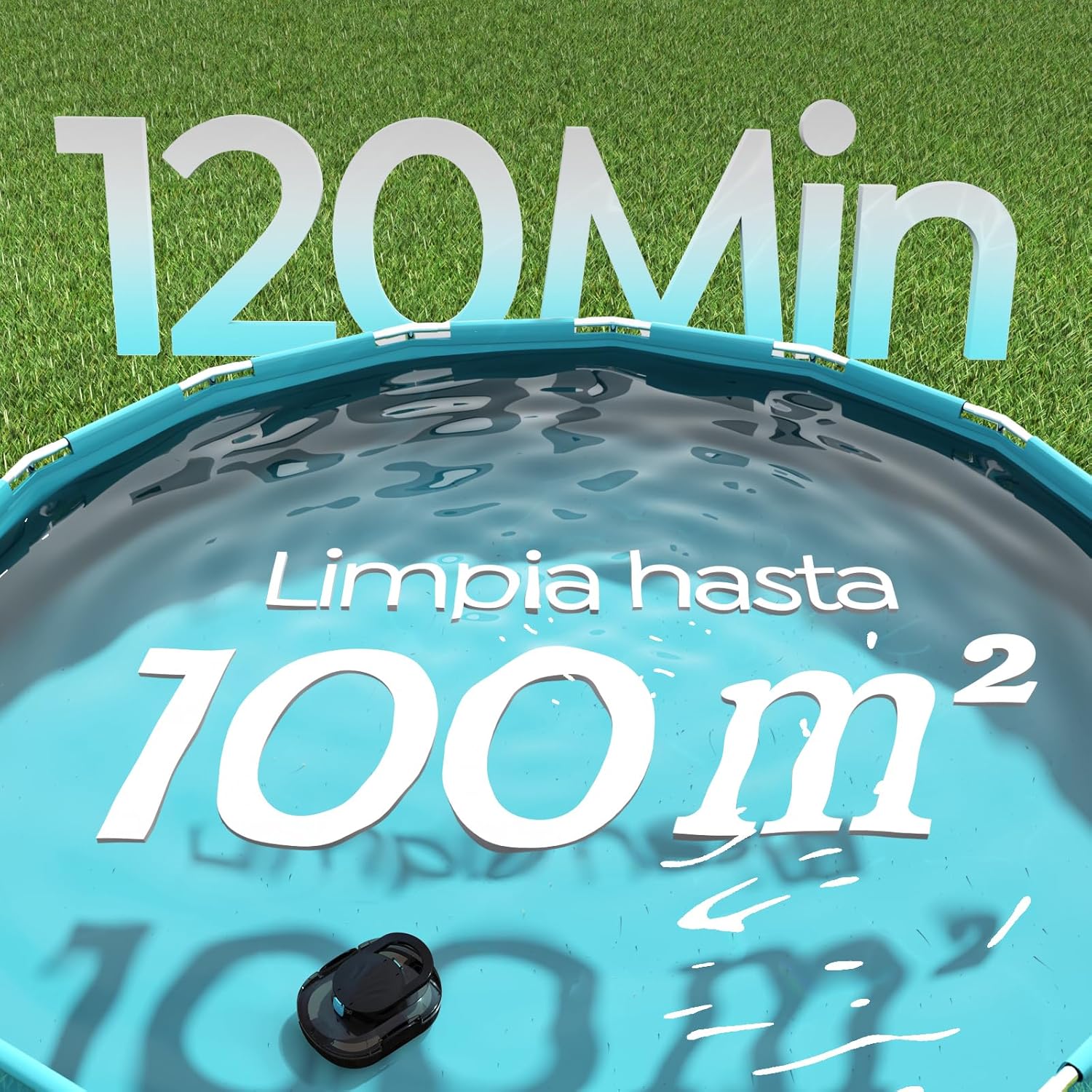 CharJenPro (2026 Upgrade) Robot Limpiafondos Piscina, 120 Min de Limpieza, Doble Motor Robot de Piscina, con Filtración de 180μm, Estacionamiento Auto, para Piscinas Elevadas 100 m², Negro