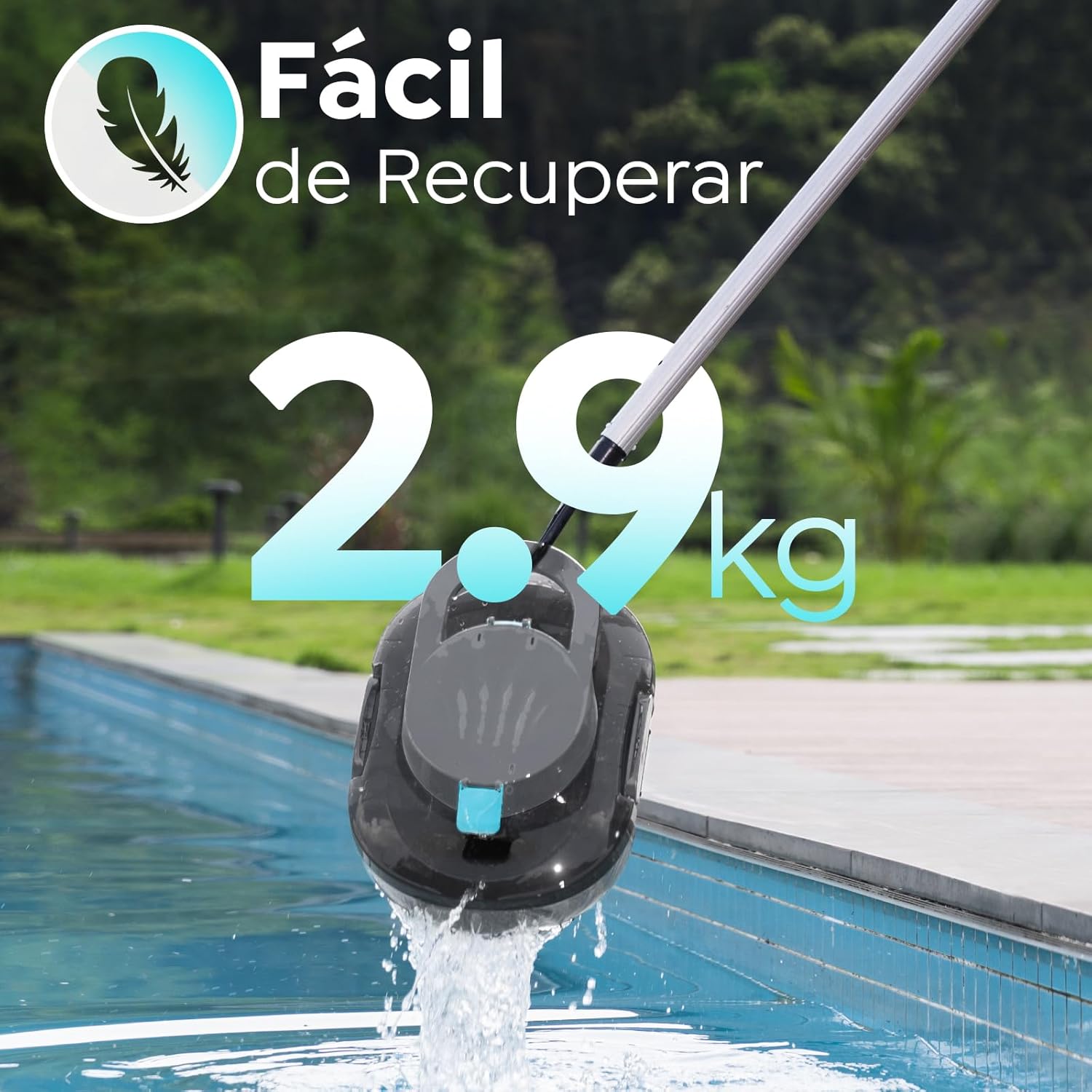CharJenPro  (2026 Upgrade) Robot Limpiafondos Piscina, 120 Min de Limpieza, Doble Motor Robot de Piscina, con Filtración de 180μm, Estacionamiento Auto, para Piscinas Elevadas 100 m², Gris