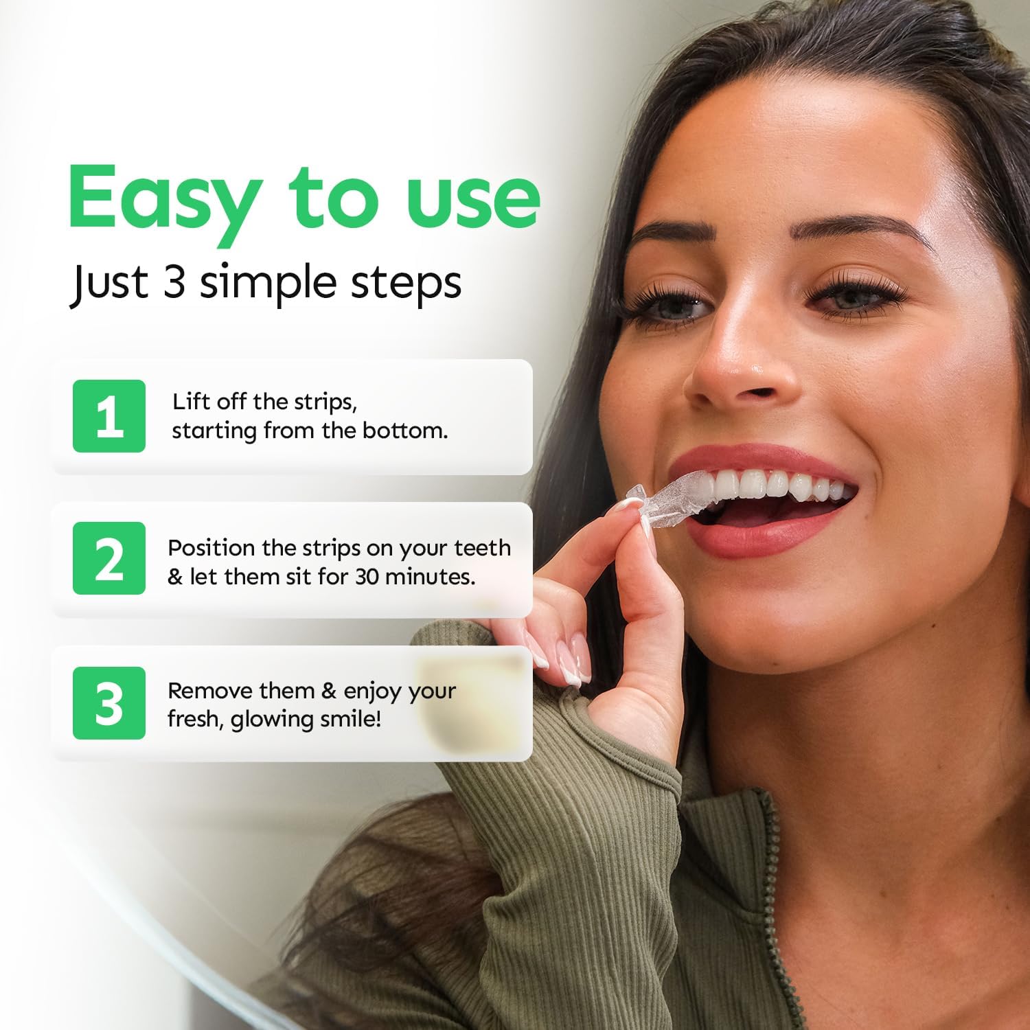CharJenPro Teeth Whitening Strips, 28 Strips (14-Day Treatment) – Non-Peroxide Formula, Enamel-Safe, Brighten Teeth Fast, Removes Coffee, Wine, Smoke Stains, Safe for Sensitive Teeth