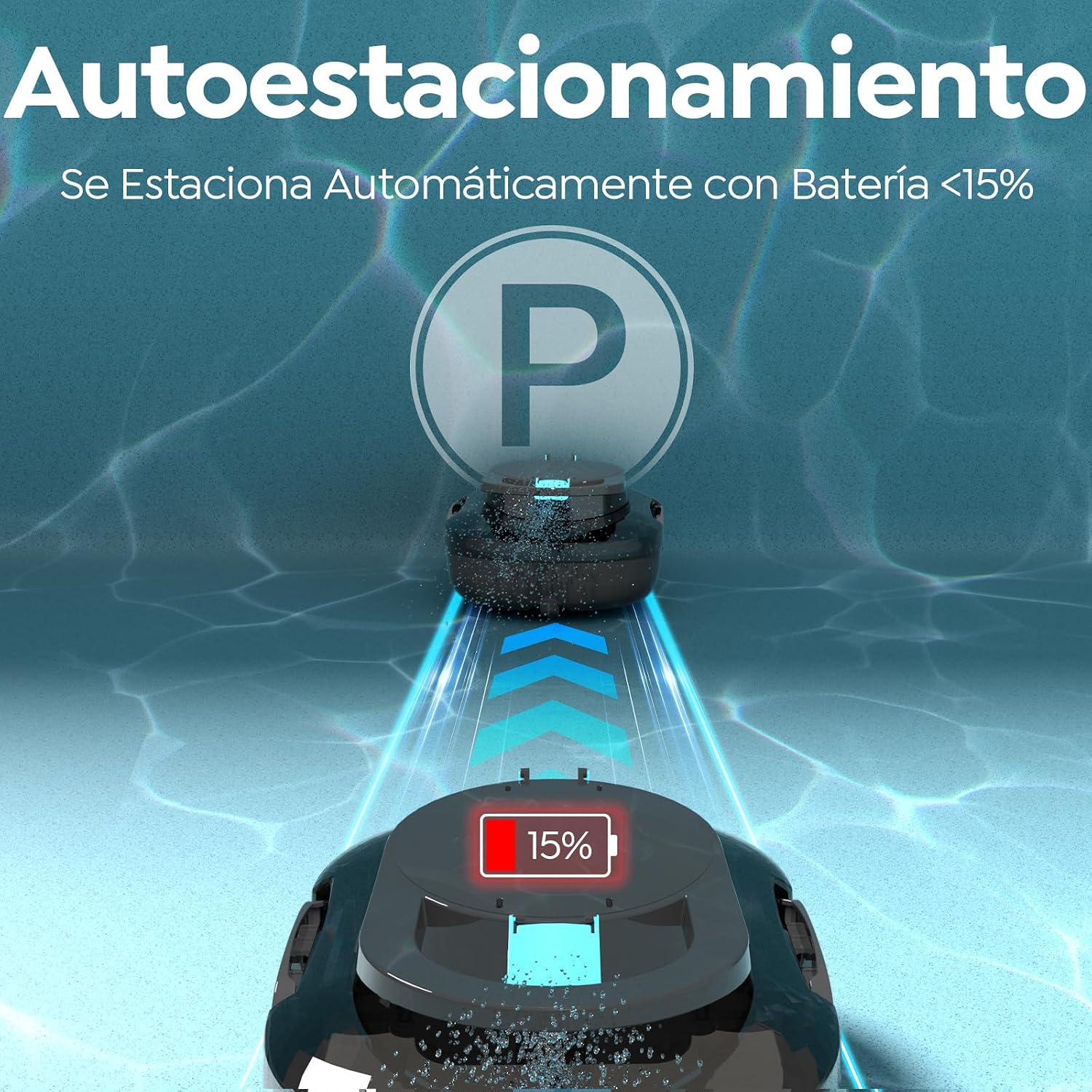 CharJenPro (2026 Upgrade) Robot Limpiafondos Piscina, 120 Min de Limpieza, Doble Motor Robot de Piscina, con Filtración de 180μm, Estacionamiento Auto, para Piscinas Elevadas 100 m², Negro