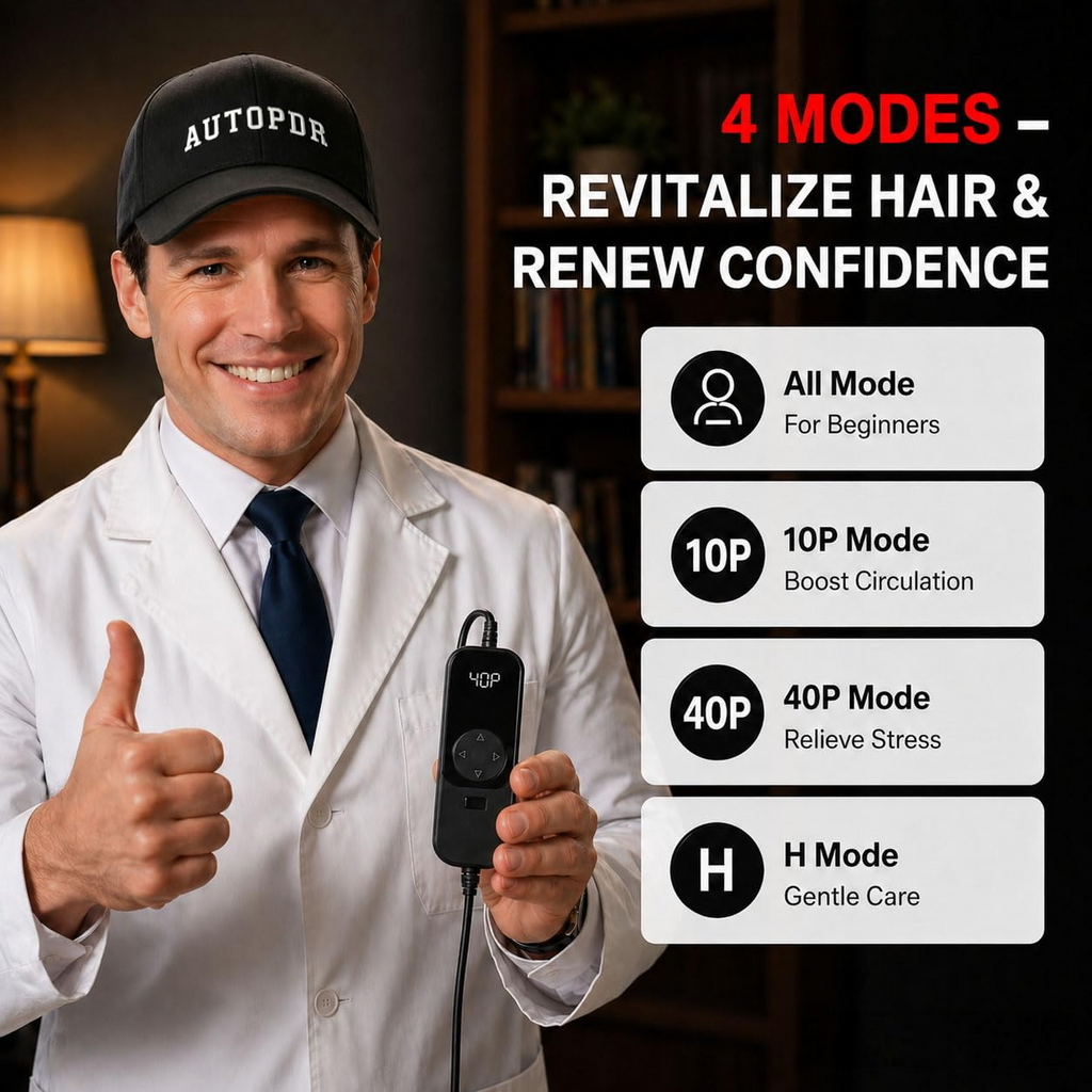 AUTOPDR  Red Light Therapy for Hair Growth,528 Total Light Emitters,Full-Scalp Coverage,Laser Hair Growth Cap for Men & Women,Black