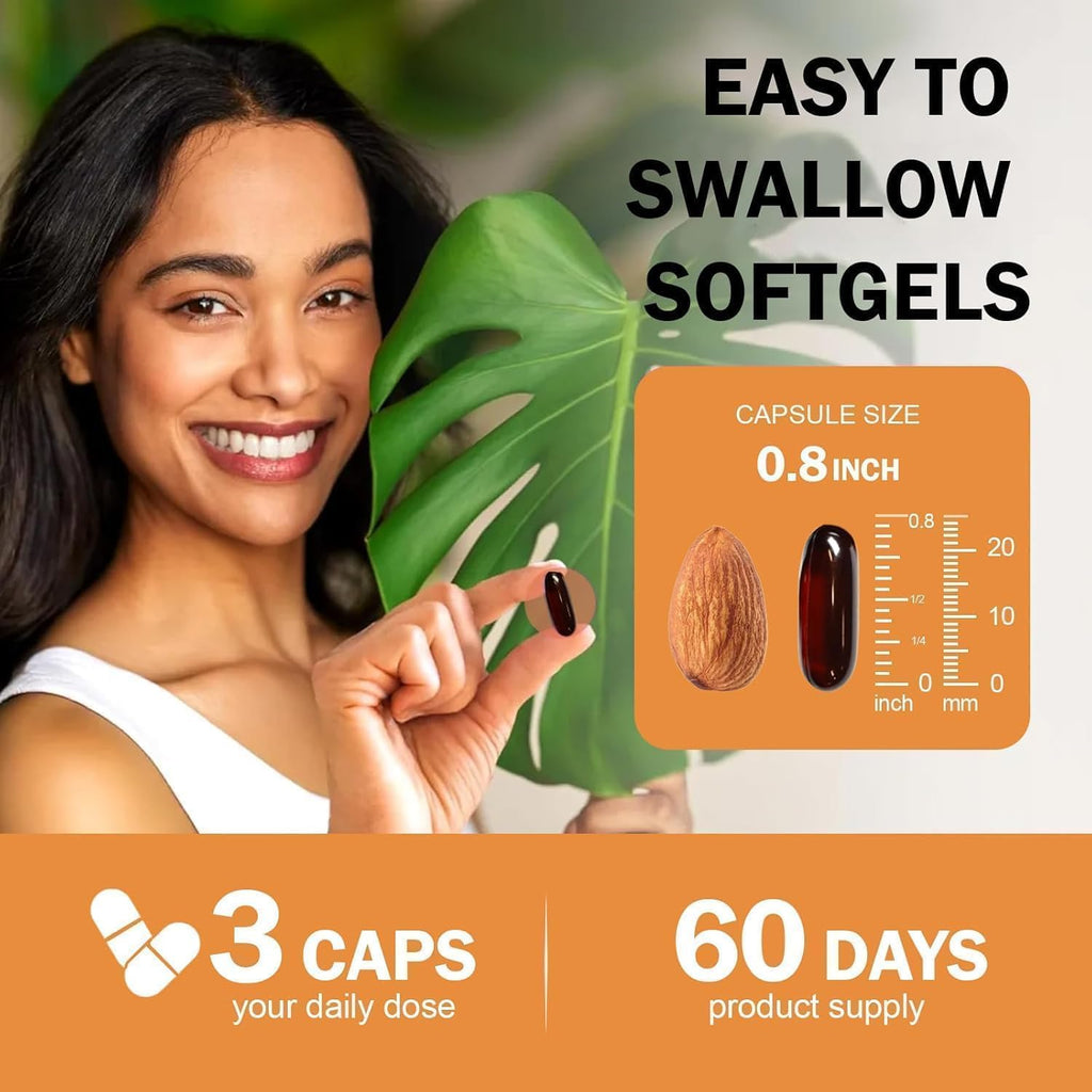 CharJenPro Pumpkin Seed Oil Capsules, Pumpkin Seed Oil with Saw Palmetto- 3000mg -Cold Pressed - for Hair Growth- Non-GMO - 180 Softgels