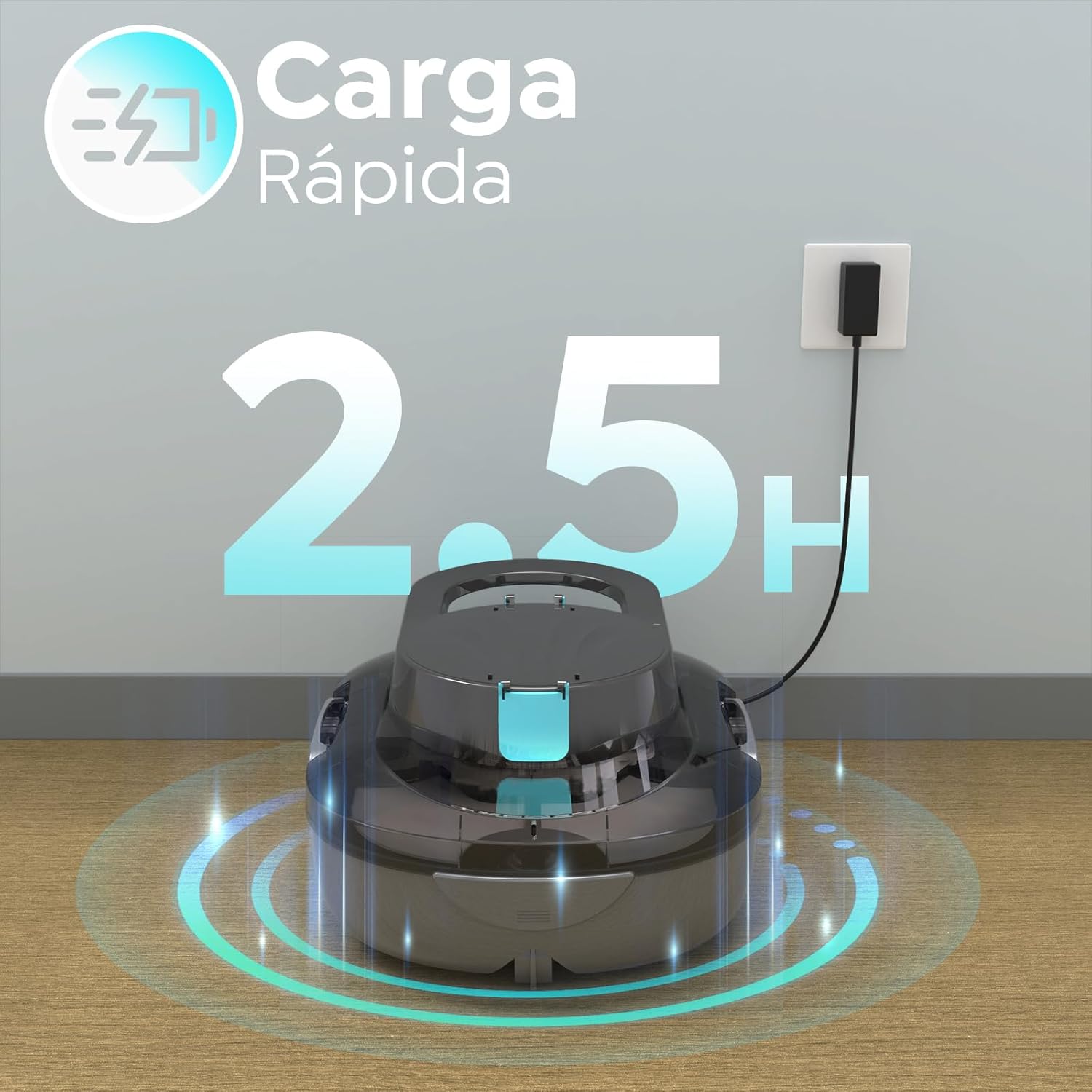 CharJenPro  (2026 Upgrade) Robot Limpiafondos Piscina, 120 Min de Limpieza, Doble Motor Robot de Piscina, con Filtración de 180μm, Estacionamiento Auto, para Piscinas Elevadas 100 m², Gris