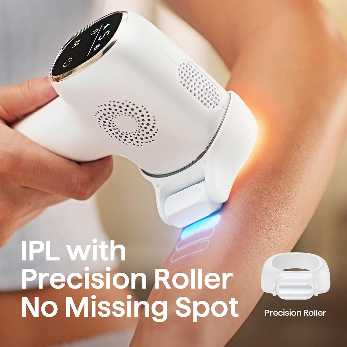 AUTOPDR  Laser Hair Removal,Bare It with Precision Roller for Full Body | Long-Lasting & Painless, 24J Dual-Pulse & Ice Cooling, At-Home Use for Women and Men, Corded