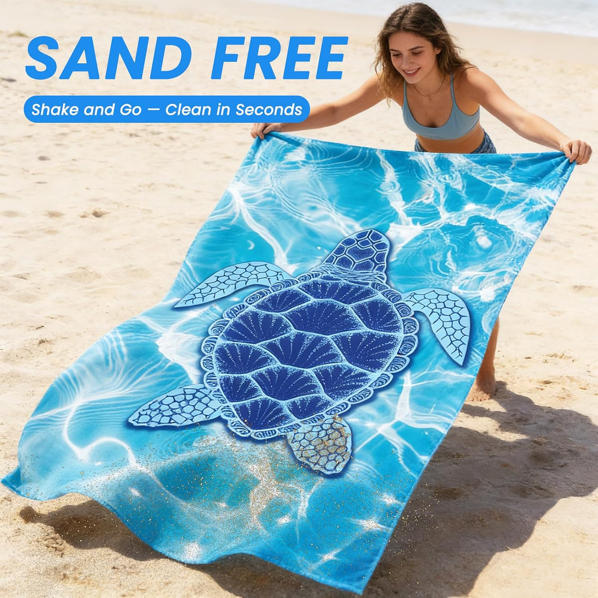 AUTOPDR  Microfibre Beach Towels for Adults - 2 Pack 180x90cm Microfibre Towel | Extra Large Double Sided Lightweight Beach Towel, Sand Free Absorbent Quick Dry Towel with Mesh Bags for Travel & Swim