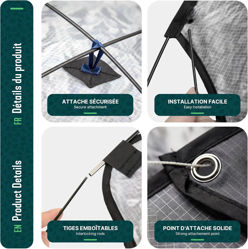 CharJenPro Bird Scarer Kite with 4m Telescopic Pole, Realistic Hawk Bird Deterrent, 2 Interchangeable Kites for Garden, Farm, Allotment, Outdoor Lawn, Model D&G