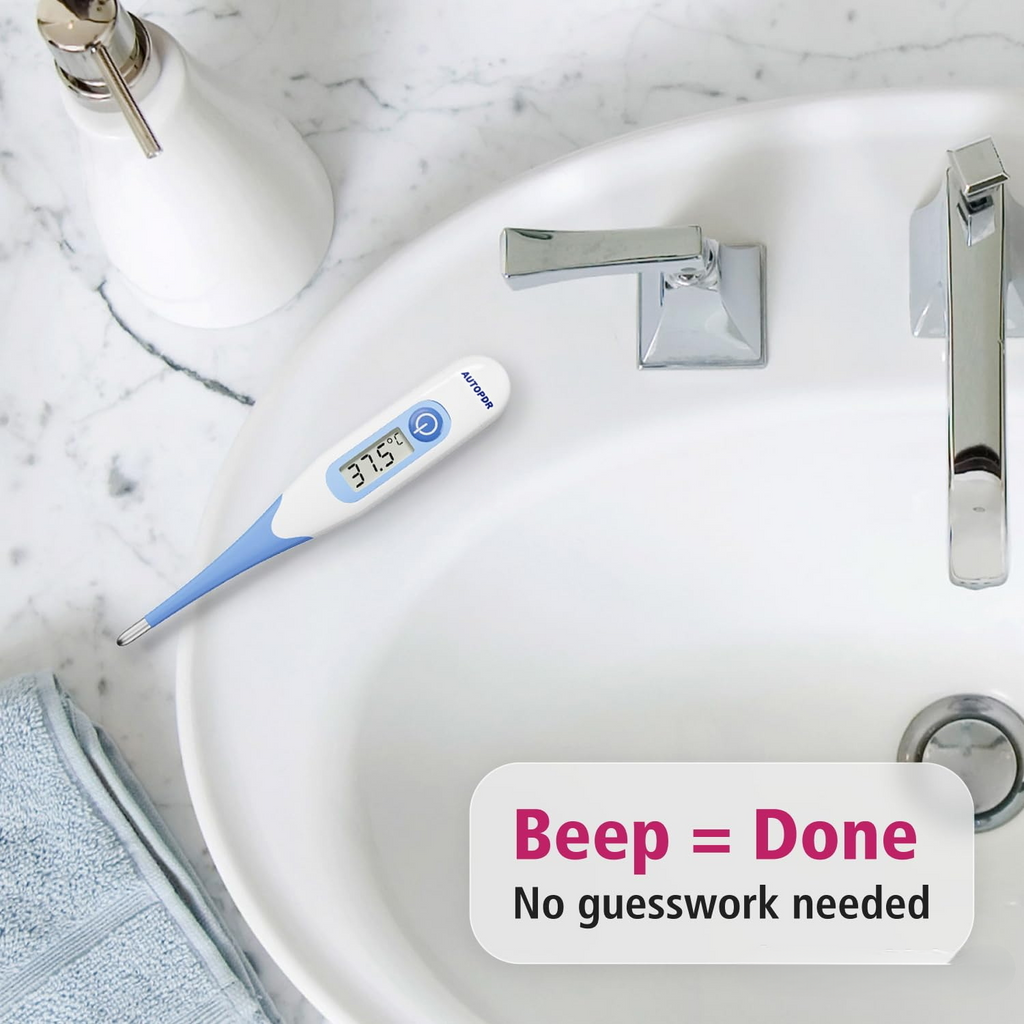 AUTOPDR  DigiFlex10 Oral Digital Thermometer, Fast 10-Second Reading | Flexible Tip, Waterproof, Oral, Rectal & Underarm Use, Memory Recall, Audible Signal