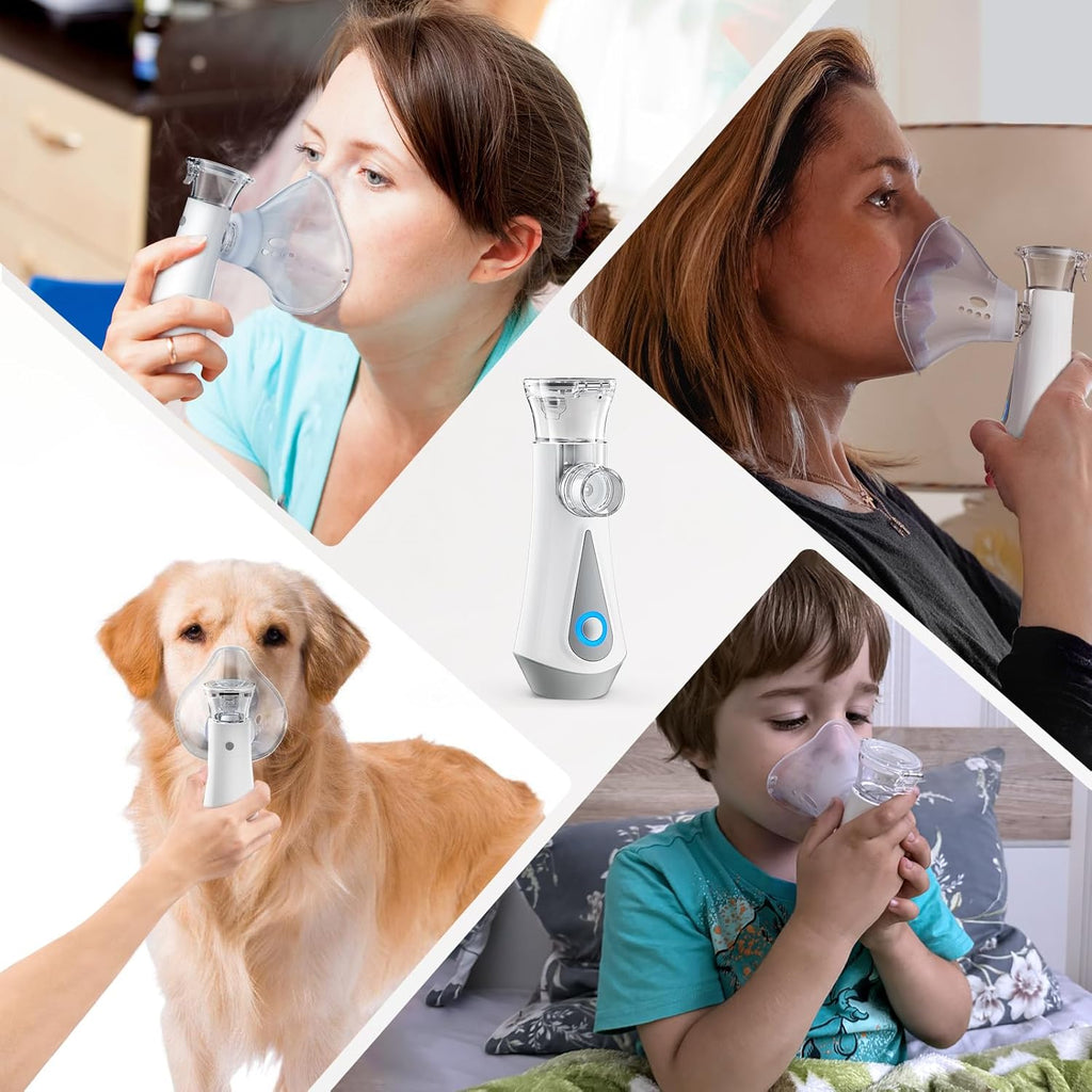 CharJenPro Inhalationsgerät, JOSSIS Ultra Leise Inhaliergeräte für Erwachsene, Kinder, Partikelgröße 1-5µm, Einstellbarer Sprühnebel, Aufladbarer Inhalator