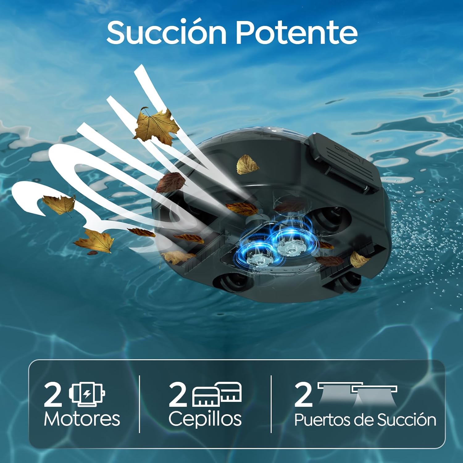 CharJenPro S2 Limpiafondos Piscina, Robot Inalámbrico, Doble Filtración y Doble Motor, 90min Autonomía, 2,5H Carga Rápida,Autoestacionamiento, para Piscinas de Fondo Plano hasta 80m²,Scuro