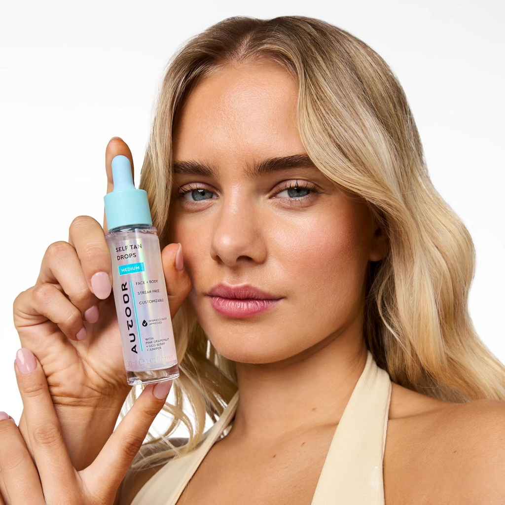 AUTOPDR Medium Self-Tan Drops, Face Tanning Drops, 1.01 Fl Oz | Buildable self-tanning glow, face self tanner to mix with moisturizer, bronzing drops, streak-free, non-comedogenic