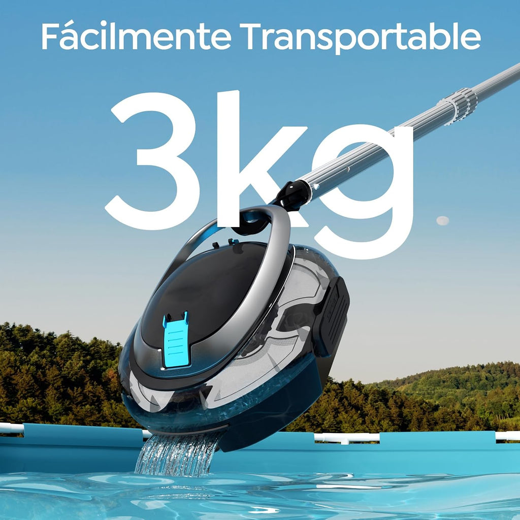 CharJenPro S2 Limpiafondos Piscina, Robot Inalámbrico, Doble Filtración y Doble Motor, 90min Autonomía, 2,5H Carga Rápida,Autoestacionamiento, para Piscinas de Fondo Plano hasta 80m²,Scuro