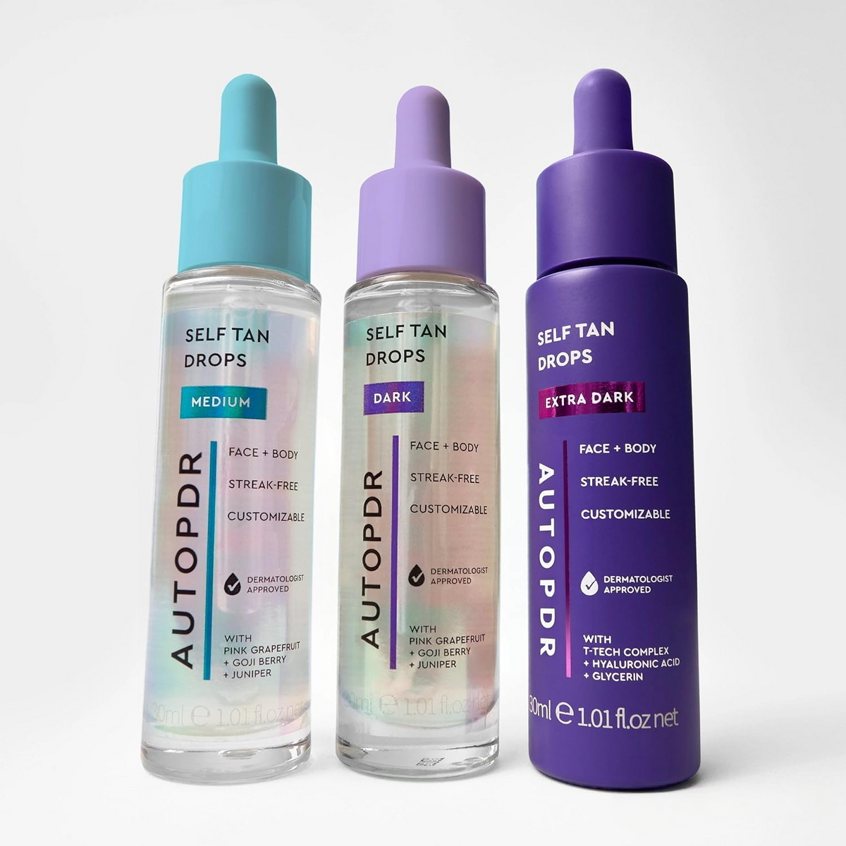 AUTOPDR Medium Self-Tan Drops, Face Tanning Drops, 1.01 Fl Oz | Buildable self-tanning glow, face self tanner to mix with moisturizer, bronzing drops, streak-free, non-comedogenic