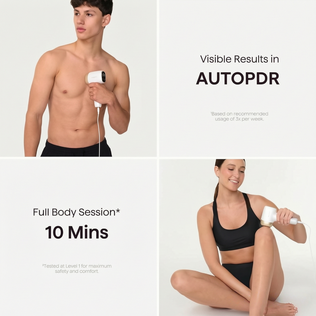 AUTOPDR  Laser Hair Removal,Bare It with Precision Roller for Full Body | Long-Lasting & Painless, 24J Dual-Pulse & Ice Cooling, At-Home Use for Women and Men, Corded